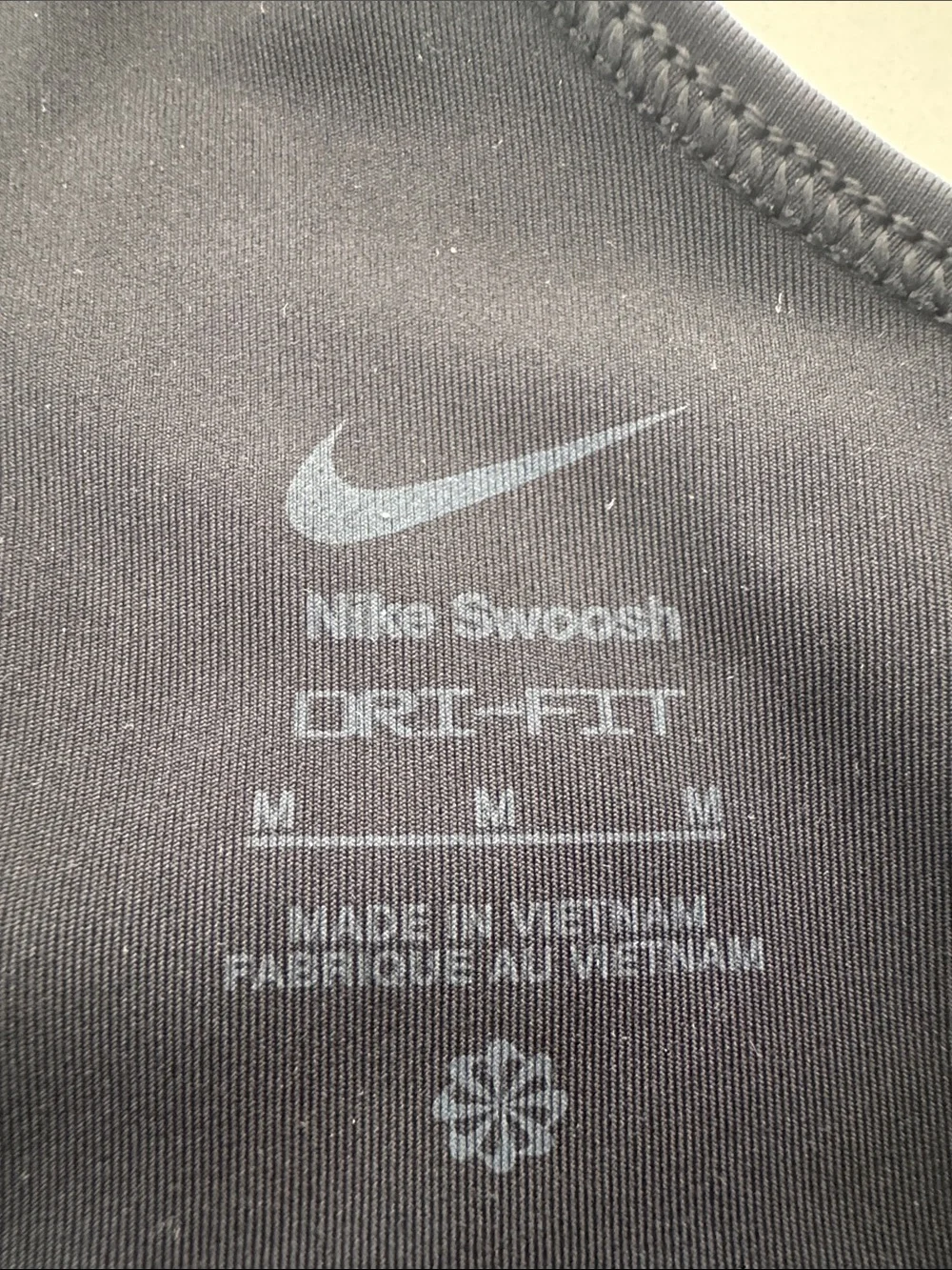 Nike Black Racerback Sports Bra with White Swoosh
